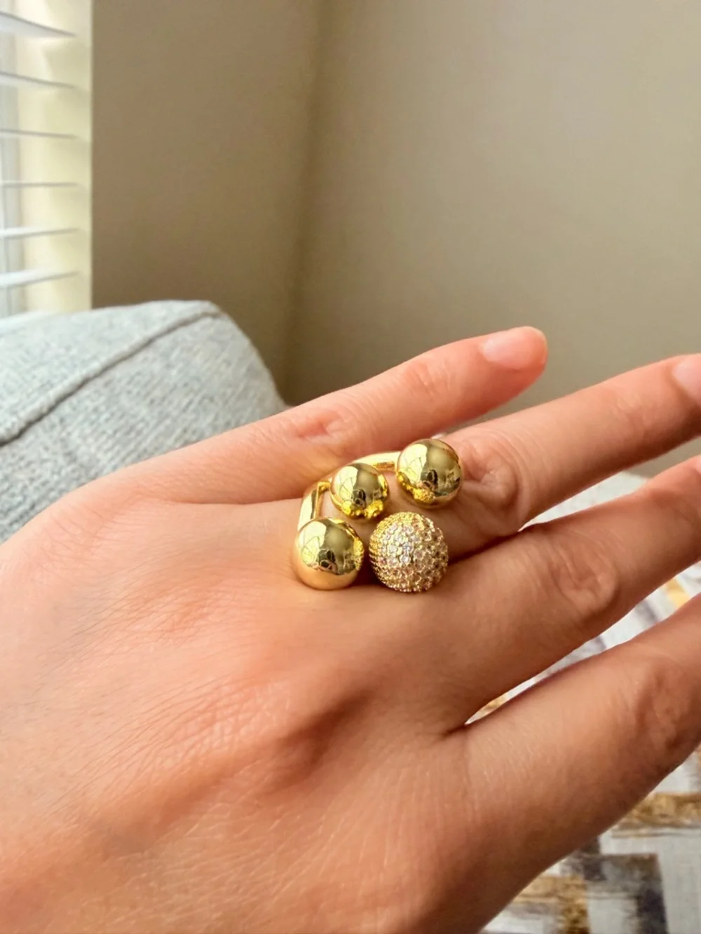 Gold Statement Dome Ring - Women Jewelry